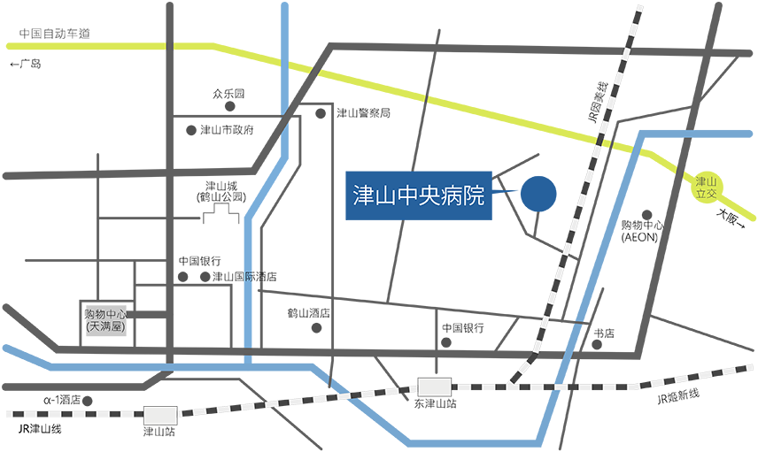 津山中央医院地图